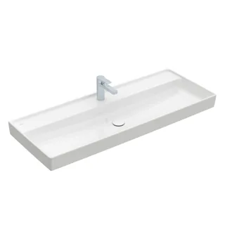 Раковина, Villeroy&Boch, Collaro, шгв 1200*470*160, отверстия для смесителя-1 сквозное, 2 промаркированных, CeramicPlus, цвет-камень белый — иконка
