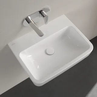 Раковина, Villeroy&Boch, O.Novo, шгв 600*460*125, отверстия для смесителя-отсутствуют, CeramicPlus/AntiBac, цвет-альпийский белый