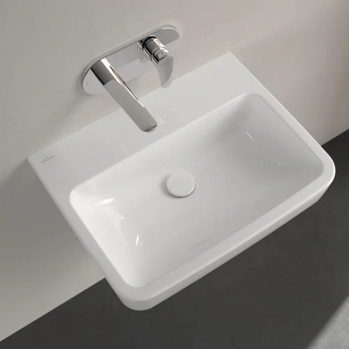 Раковина, Villeroy&Boch, O.Novo, шгв 600*460*125, отверстия для смесителя-отсутствуют, CeramicPlus/AntiBac, цвет-альпийский белый