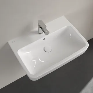 Раковина, Villeroy&Boch, O.Novo, шгв 650*460*125, отверстия для смесителя-1 сквозное, 2 промаркированных, AntiBac, цвет-альпийский белый