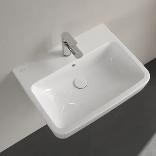Раковина, Villeroy&Boch, O.Novo, шгв 600*460*125, отверстия для смесителя-1 сквозное, 2 промаркированных, AntiBac, цвет-альпийский белый