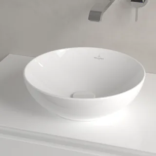 Раковина, Villeroy&Boch, Loop&Friends, шгв 380*380*120, отверстия для смесителя-отсутствуют, CeramicPlus, цвет-альпийский белый