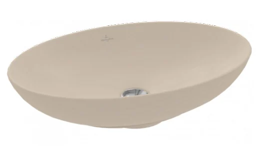 Раковина, Villeroy&Boch, Loop&Friends, шгв 560*380*120, отверстия для смесителя-отсутствуют, CeramicPlus, цвет-Almond