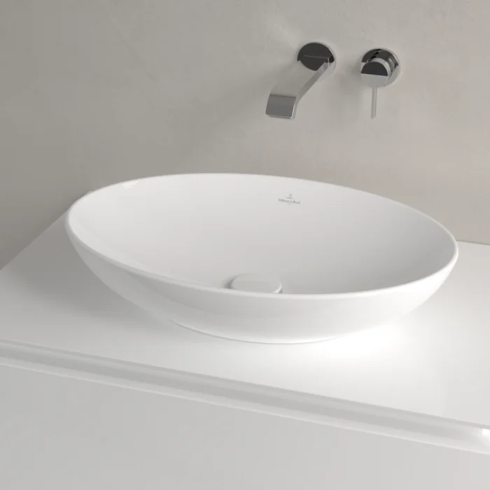 Раковина, Villeroy&Boch, Loop&Friends, шгв 560*380*120, отверстия для смесителя-отсутствуют, цвет-альпийский белый