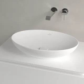 Раковина, Villeroy&Boch, Loop&Friends, шгв 560*380*120, отверстия для смесителя-отсутствуют, CeramicPlus, цвет-альпийский белый