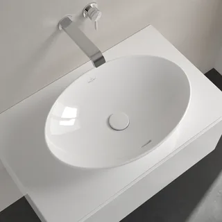 Раковина, Villeroy&Boch, Loop&Friends, шгв 620*420*120, отверстия для смесителя-отсутствуют, CeramicPlus, цвет-камень белый