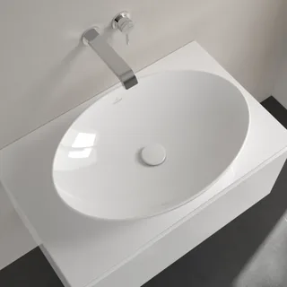 Раковина, Villeroy&Boch, Loop&Friends, шгв 620*420*120, отверстия для смесителя-отсутствуют, цвет-альпийский белый