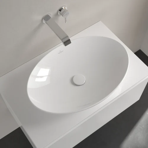 Раковина, Villeroy&Boch, Loop&Friends, шгв 620*420*120, отверстия для смесителя-отсутствуют, цвет-альпийский белый