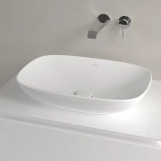 Раковина, Villeroy&Boch, Loop&Friends, шгв 560*380*120, отверстия для смесителя-отсутствуют, цвет-альпийский белый