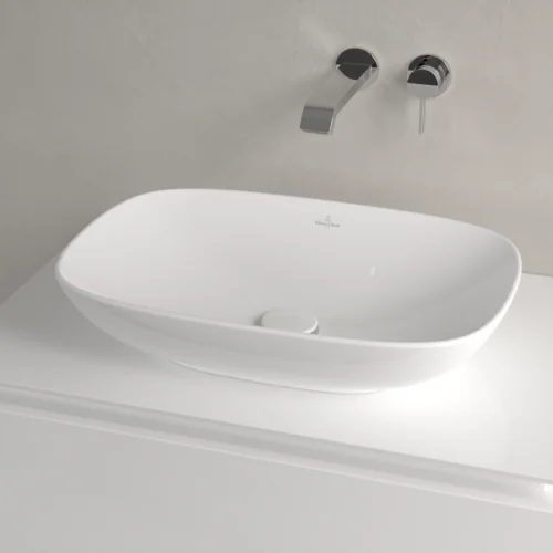 Раковина, Villeroy&Boch, Loop&Friends, шгв 560*380*120, отверстия для смесителя-отсутствуют, цвет-альпийский белый