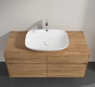 Раковина, Villeroy&Boch, Loop&Friends, шгв 620*420*120, отверстия для смесителя-отсутствуют, CeramicPlus, цвет-альпийский белый