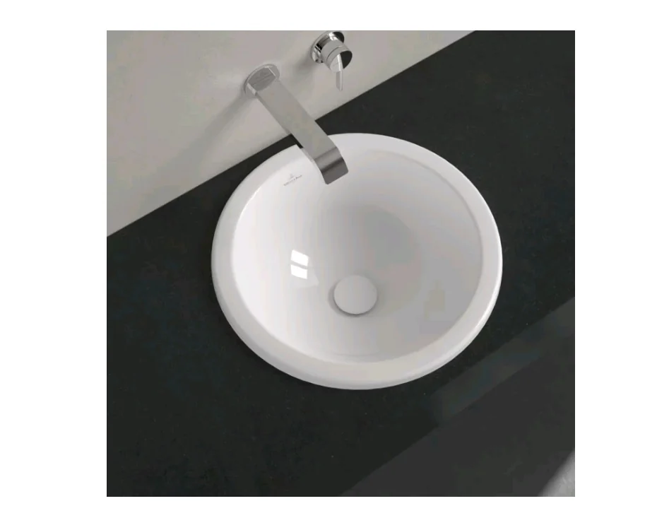 Раковина, Villeroy&Boch, Loop&Friends, шгв 450*450*210, отверстия для смесителя-отсутствуют, цвет-альпийский белый (белый Alpin)