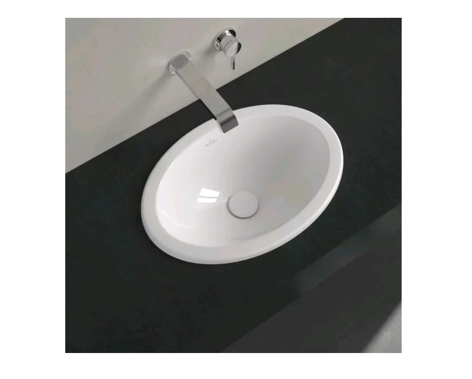 Раковина, Villeroy&Boch, Loop&Friends, шгв 570*410*215, отверстия для смесителя-отсутствуют, цвет-альпийский белый (белый Alpin)