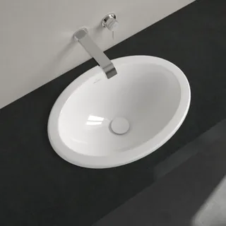 Раковина, Villeroy&Boch, Loop&Friends, шгв 570*410*205, отверстия для смесителя-отсутствуют, CeramicPlus, цвет-альпийский белый