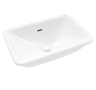 Раковина, Villeroy&Boch, Loop&Friends, шгв 600*405*185, отверстия для смесителя-отсутствуют, CeramicPlus, цвет-альпийский белый (белый Alpin)