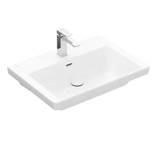 Раковина, Villeroy&Boch, Subway 3.0, шгв 650*470*120, отверстия для смесителя-1 сквозное, 2 промаркированных, цвет-альпийский белый