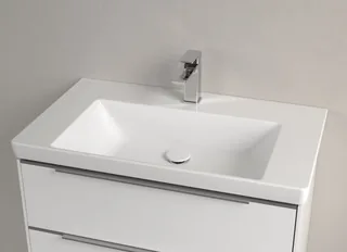 Раковина, Villeroy&Boch, Subway 3.0, шгв 800*470*120, отверстия для смесителя-1 сквозное, 2 промаркированных, CeramicPlus, цвет-альпийский белый