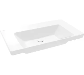 Раковина, Villeroy&Boch, Subway 3.0, шгв 800*470*120, отверстия для смесителя-отсутствуют, цвет-альпийский белый