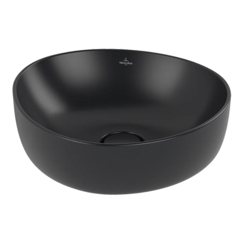 Раковина, Villeroy&Boch, Antao, шгв 400*395*145, отверстия для смесителя-отсутствуют, CeramicPlus, цвет-черный матовый