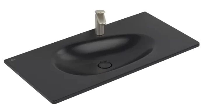 Раковина, Villeroy&Boch, Antao, шгв 1000*500*90, отверстия для смесителя-1, CeramicPlus, цвет-Pure Black