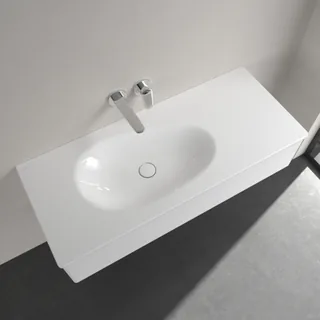 Раковина, Villeroy&Boch, Antao, шгв 1200*500*90, отверстия для смесителя-отсутствуют, CeramicPlus, цвет-альпийский белый