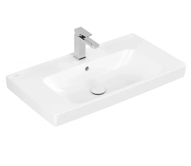 Раковина, Villeroy&Boch, Architectura, шгв 800*445*165, отверстия для смесителя-1 сквозное, 2 промаркированных, цвет-альпийский белый