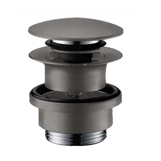 Донный клапан, Hansgrohe, для раковин и биде, 1 1/4", цвет-хром черный шлифованный