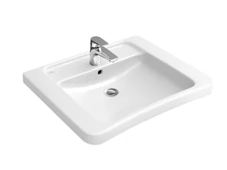 Раковина, Villeroy&Boch, ViCare, шгв 650*550*190, отверстия для смесителя-1, цвет-альпийский белый