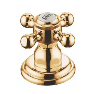 Вентиль, Kludi, 1926, 1/2" x 3/4", боковой, COLD/холодная, цвет-позолоченный, 23 карат