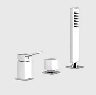 Смеситель для ванны и душа, Gessi, Rettangolo K, на 2 потребителя, цвет-хром