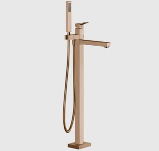 Смеситель для ванны и душа, Gessi, Rettangolo K, напольный, цвет-Copper PVD