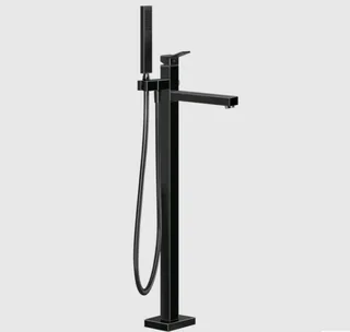 Смеситель для ванны и душа, Gessi, Rettangolo K, напольный, цвет-Black Metal PVD