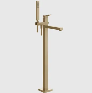 Смеситель для ванны и душа, Gessi, Rettangolo K, напольный, цвет-Warm Bronze Brushed PVD