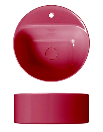 Раковина, Scarabeo, Skinny, шгв 400*400*150, отверстия для смесителя-1, цвет-Cherry glossy