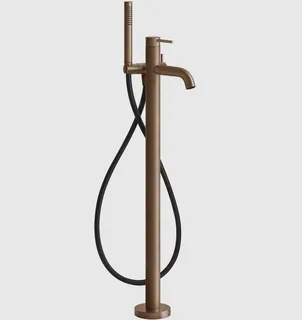 Смеситель для ванны и душа, Gessi, 316 Bath-Shower, напольный, цвет-Copper Brushed PVD