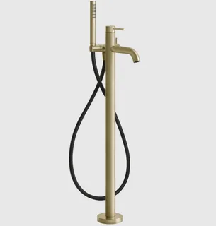Смеситель для ванны и душа, Gessi, 316 Bath-Shower, напольный, цвет-Brushed Brass PVD