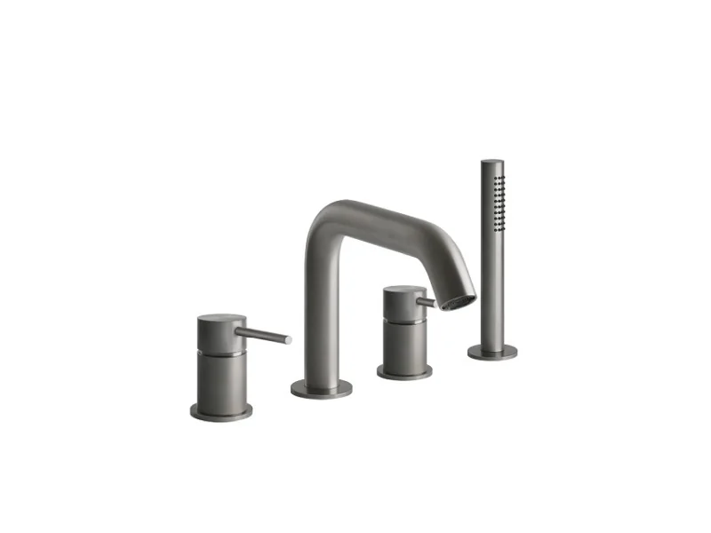 Смеситель для ванны и душа, Gessi, BATH316, цвет-Warm Steel Brushed PVD