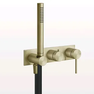 Смеситель для душа, Gessi, Shower316, на 2 потребителя, цвет-Brushed Brass PVD