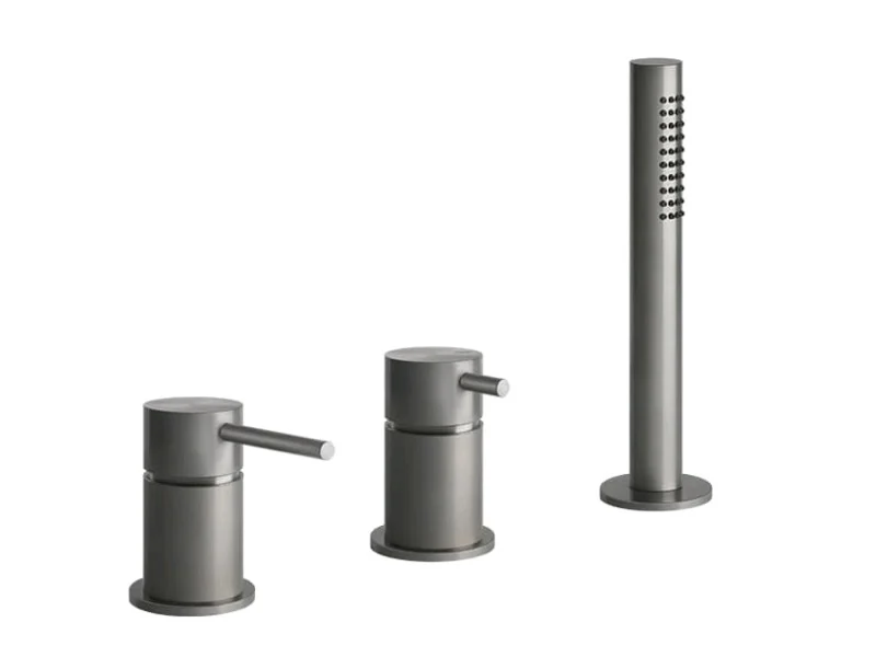 Смеситель для ванны и душа, Gessi, BATH316, цвет-Steel Brushed