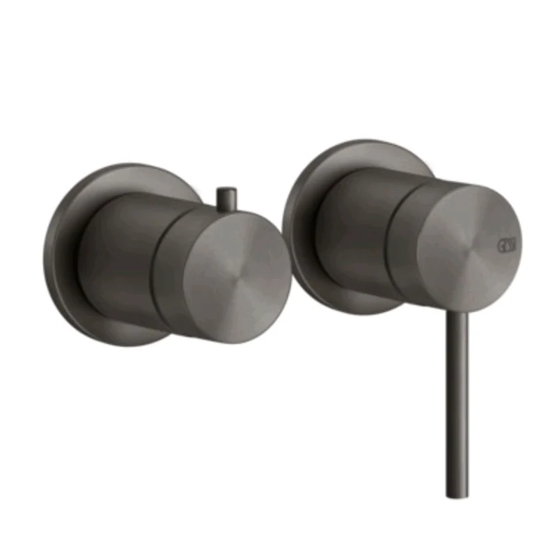 Смеситель для душа, Gessi, 316 Bath-Shower, на 2 потребителя, цвет-Black Metal Brushed PVD