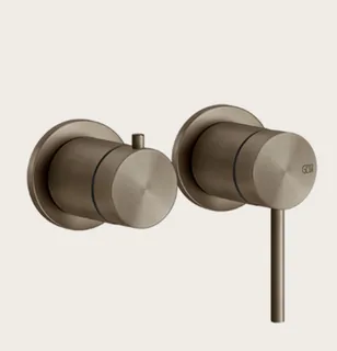 Смеситель для душа, Gessi, 316 Bath-Shower, на 2 потребителя, настенный встраиваемый, цвет-Coffee Bronze Brushed PVD