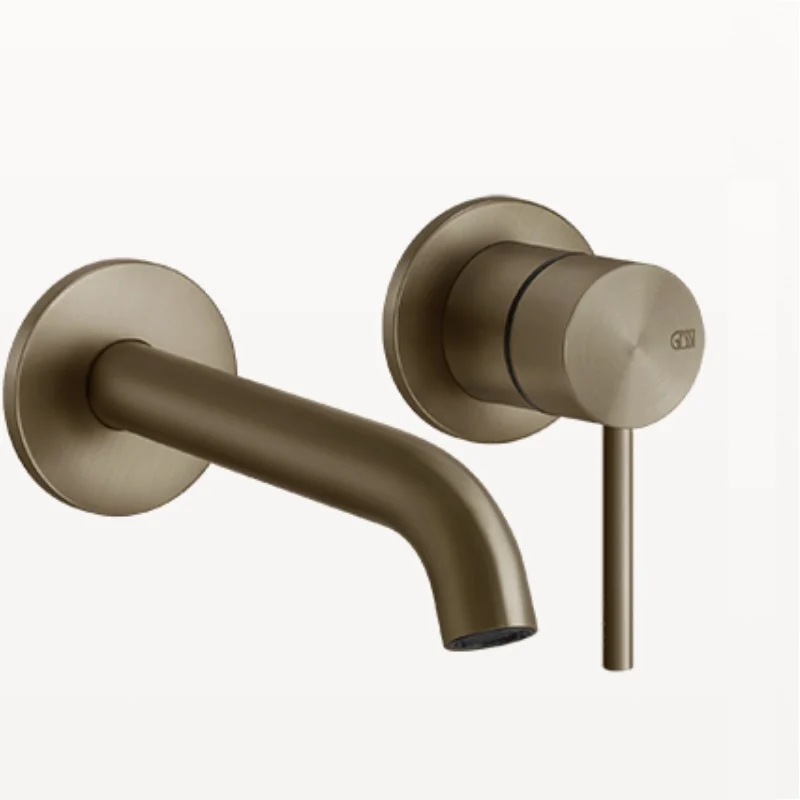 Смеситель для раковины, Gessi, 316 Flessa, настенный встраиваемый, цвет-Coffee Bronze Brushed PVD