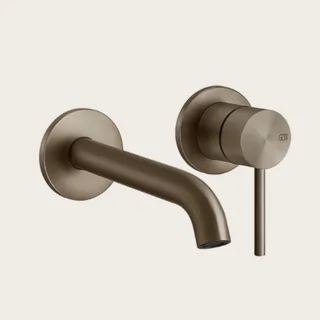 Смеситель для раковины, Gessi, 316 Flessa, настенный встраиваемый, цвет-Coffee Bronze Brushed PVD