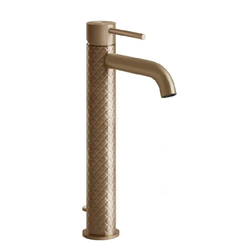 Смеситель для раковины, Gessi, 316 Intreccio, цвет-Warm Bronze Brushed PVD