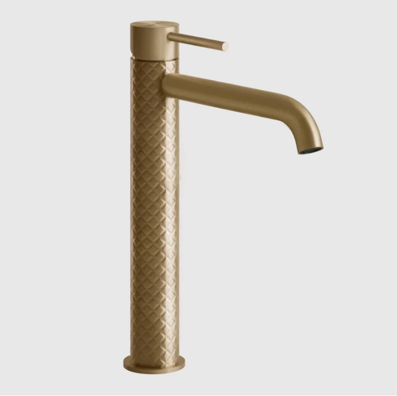 Смеситель для раковины, Gessi, 316 Intreccio, цвет-Warm Bronze Brushed PVD