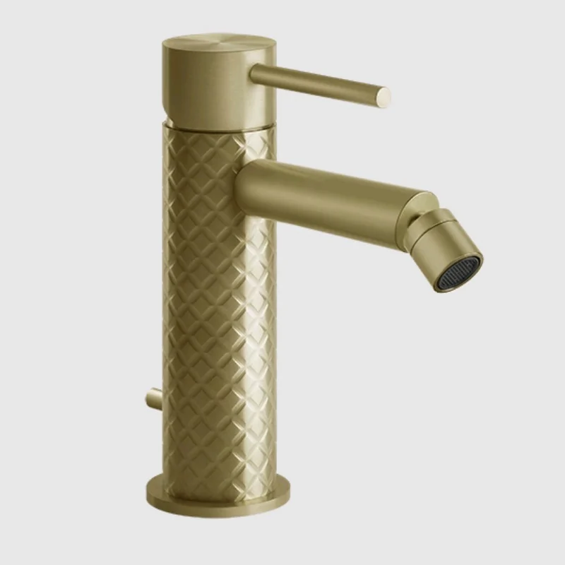 Смеситель для биде, Gessi, 316 Intreccio, цвет-Brushed Brass PVD