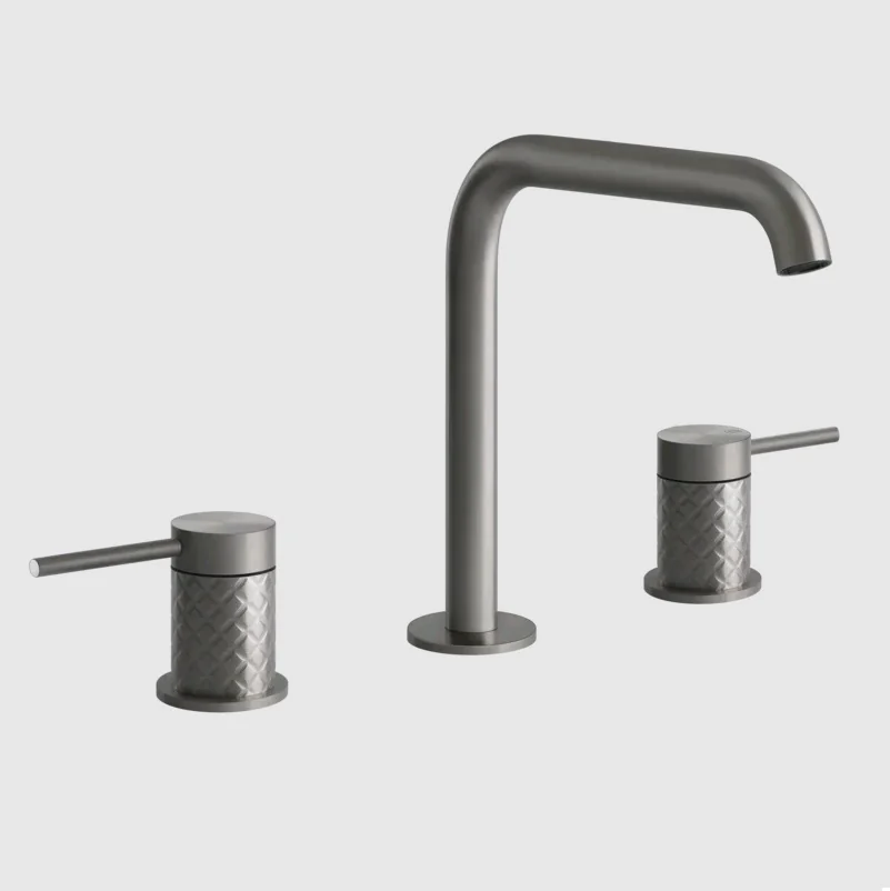 Смеситель для раковины, Gessi, 316 Intreccio, цвет-Steel Brushed