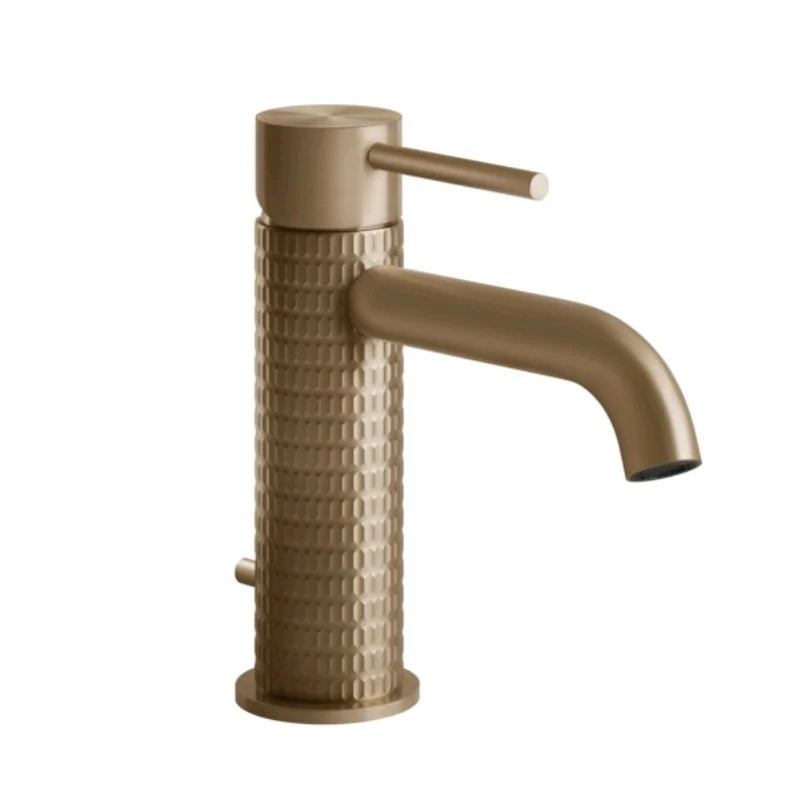 Смеситель для раковины, Gessi, 316 Meccanica, цвет-Warm Bronze Brushed PVD