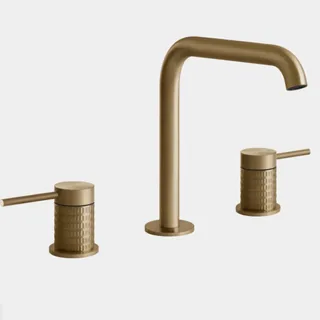 Смеситель для раковины, Gessi, 316 Meccanica, цвет-Warm Bronze Brushed PVD