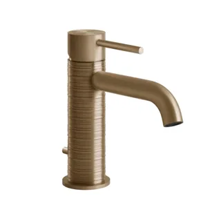 Смеситель для раковины, Gessi, 316 Trame, цвет-Warm Bronze Brushed PVD